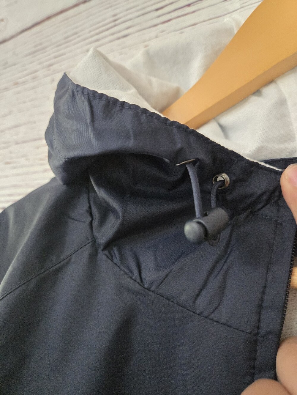 NWTCharles River Apparel Classic Pullover Rain Jacket Windbreaker XL  Navy Hoode - Picture 10 of 16